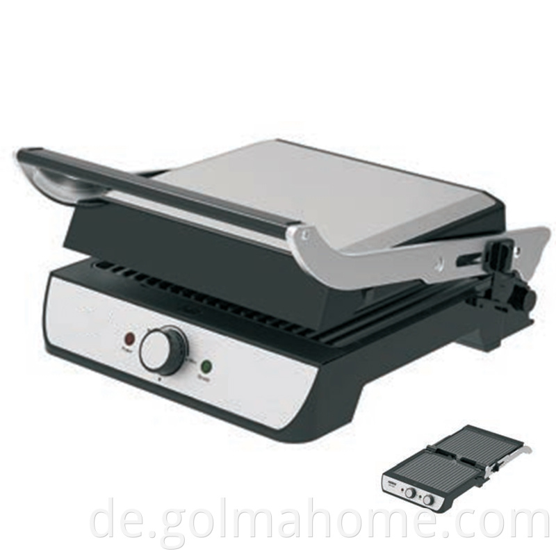 2000W 4 Scheiben 180 Grad offene Edelstahlabdeckung elektrischer Sandwichpressgrill / Kontaktgrill Panini Maker